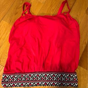 Loop Strap Blouson Tankini Top